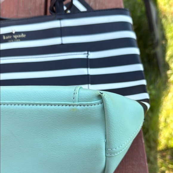 Kate Spade Black and Mint Striped Tote - Picture 5 of 12